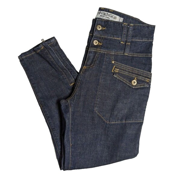 Nikita Jeans Women 27 High Waist Zippered Slits Dark Wash Blue - Picture 1 of 9